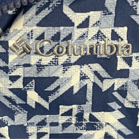 Kids Columbia Winter Hooded Ski Jacket White & Blue Geometric‎ Print Size Large - Picture 13 of 16